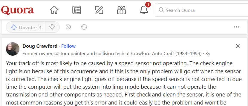 Trac Off and Check Engine Light Toyota 4
